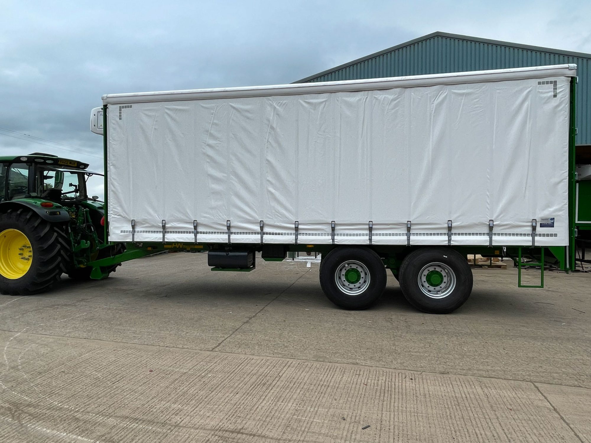 Curtain Side trailer in a field