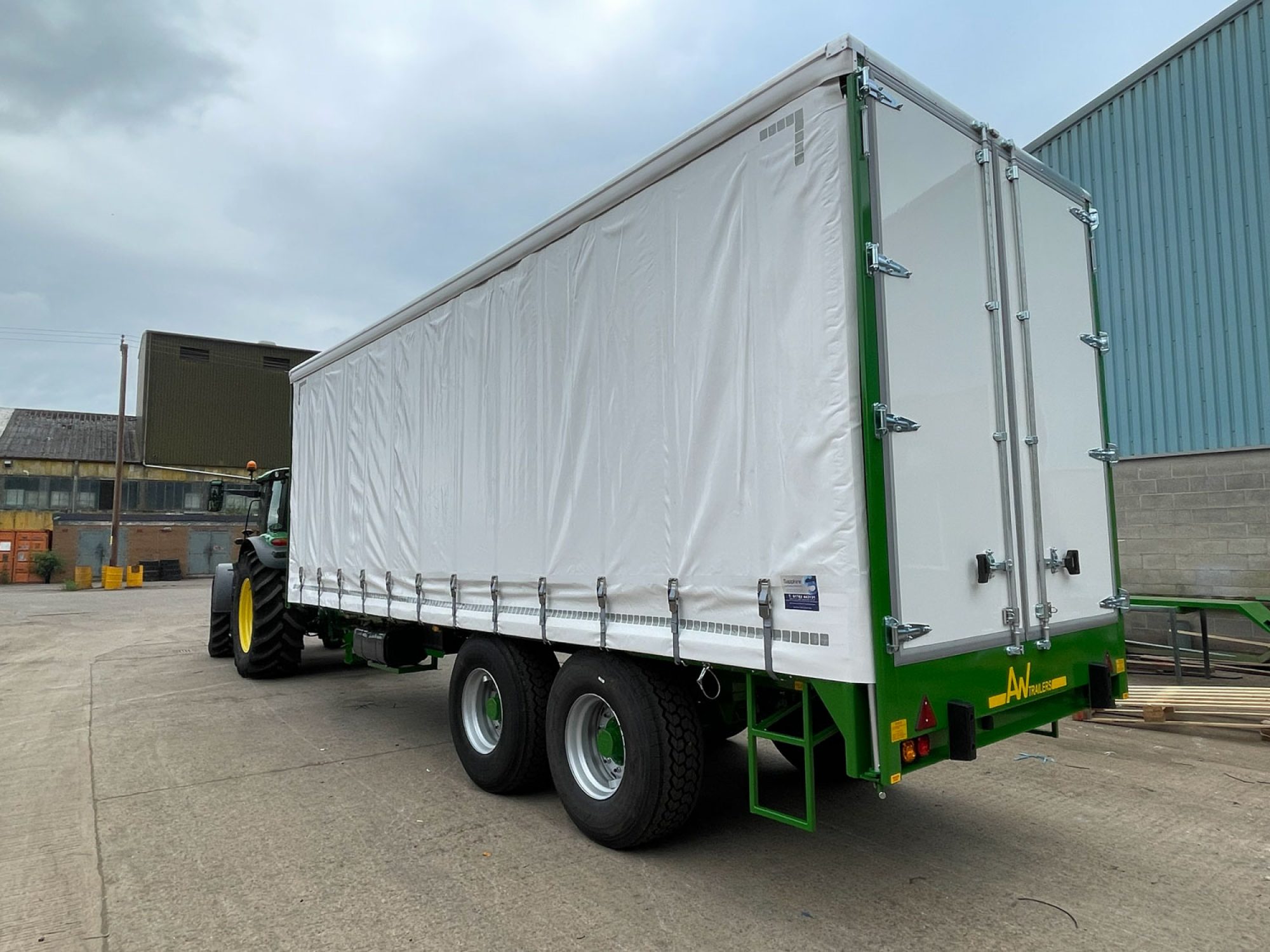Curtain Side trailer in a field