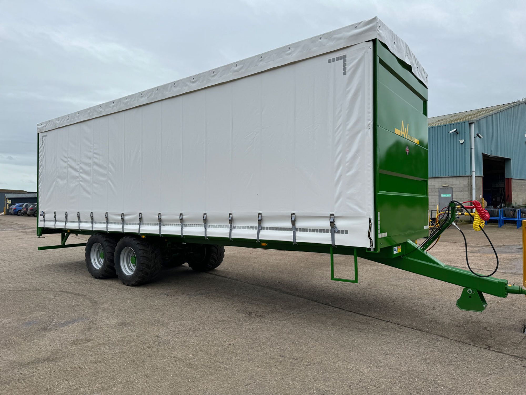 Curtain Side trailer in a field