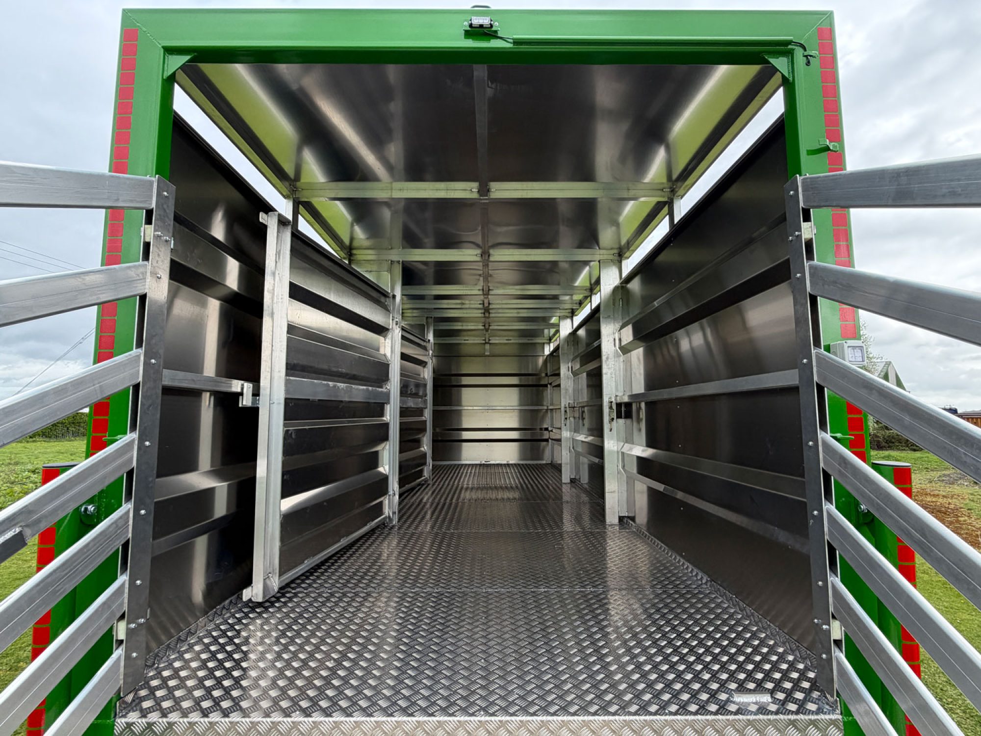 Inside of a stock container