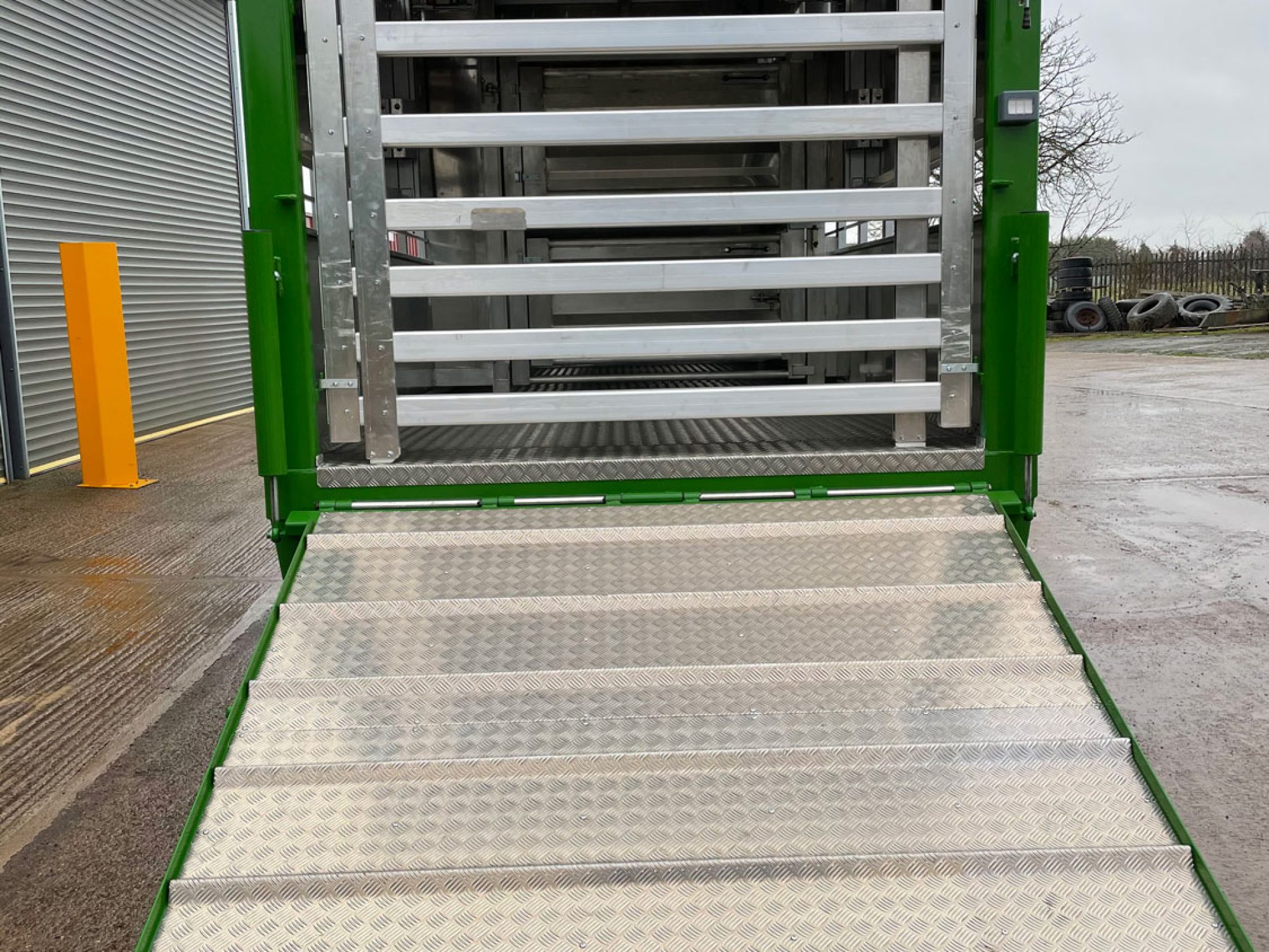 Inside of a stock container