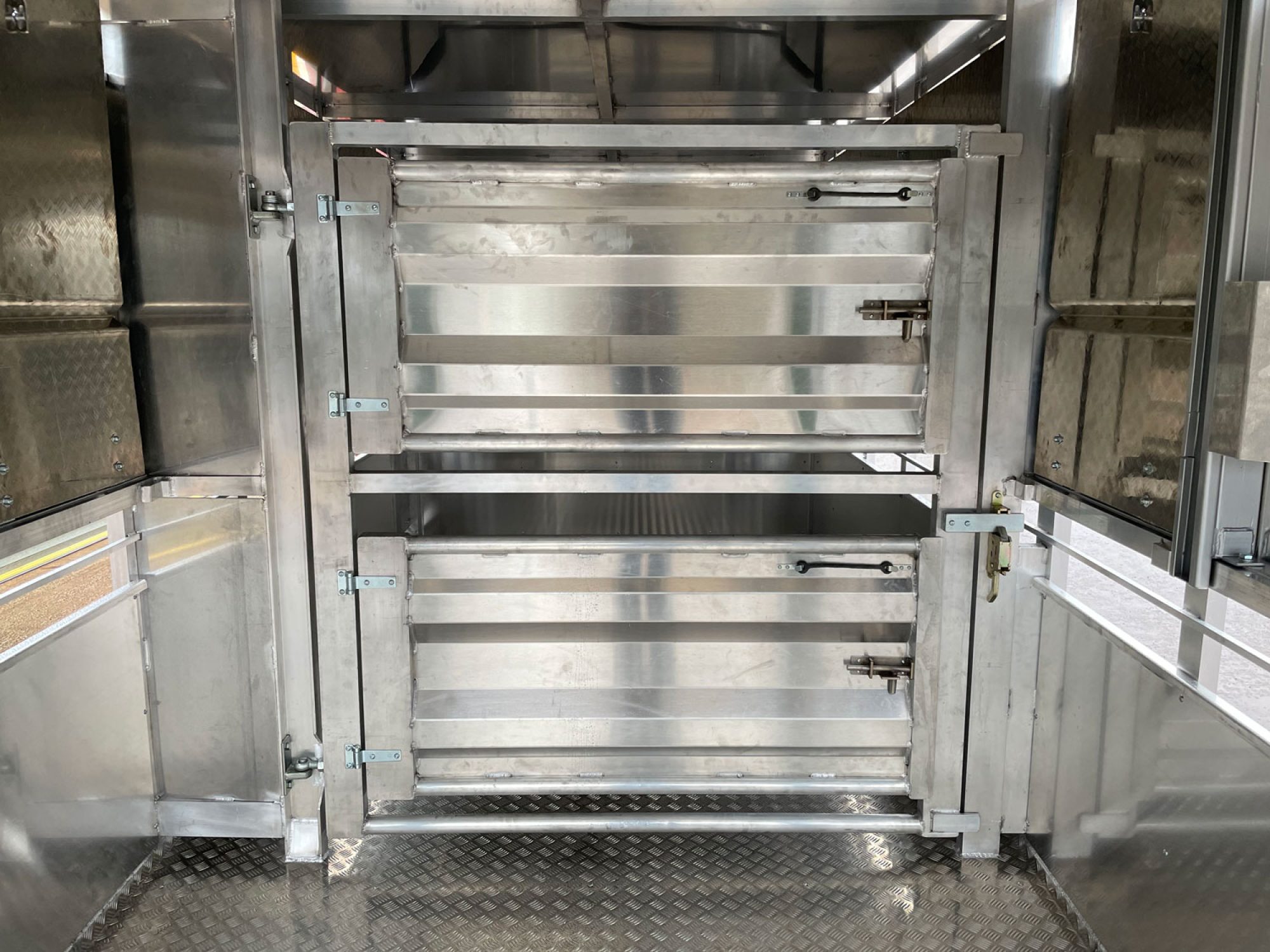 Inside of a stock container